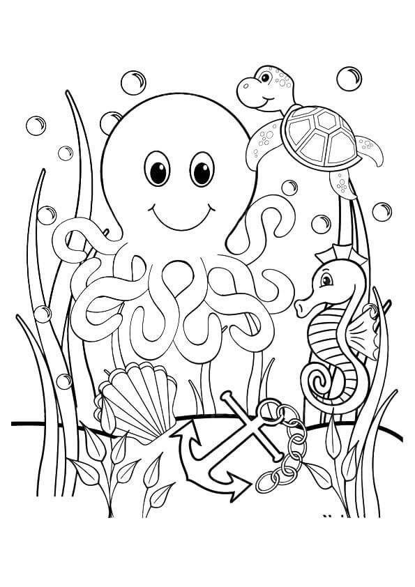 110 Ocean Coloring Pages for Kids Printable 39