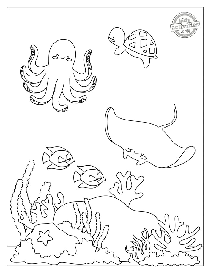 110 Ocean Coloring Pages for Kids Printable 40