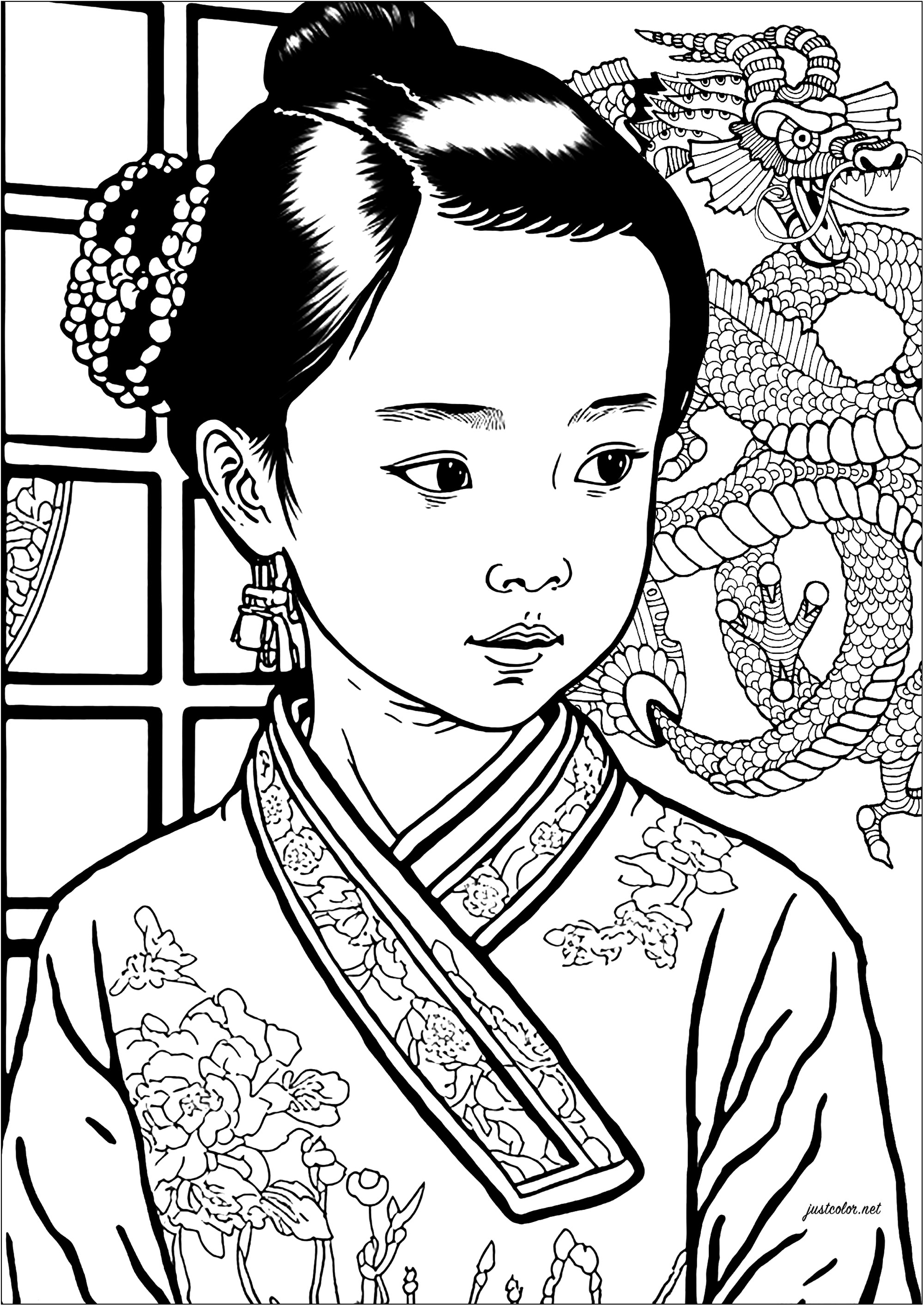 138 Cultural China Coloring Pages Printable 125