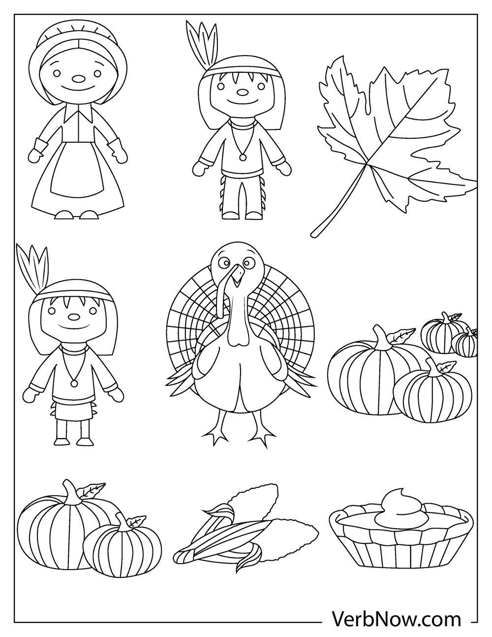 27 Festive Thanksgiving Coloring Pages Printable 15