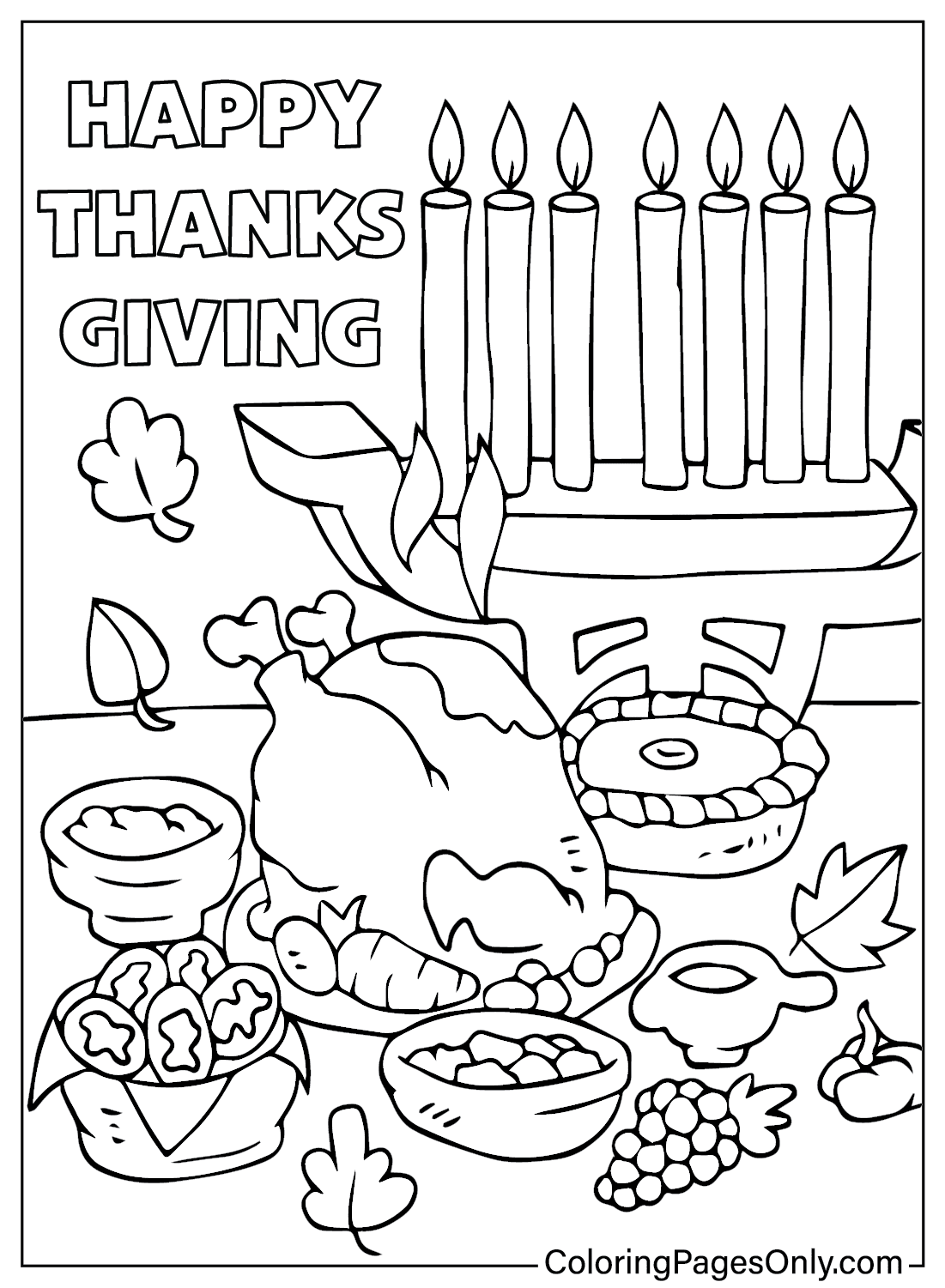 27 Festive Thanksgiving Coloring Pages Printable 16