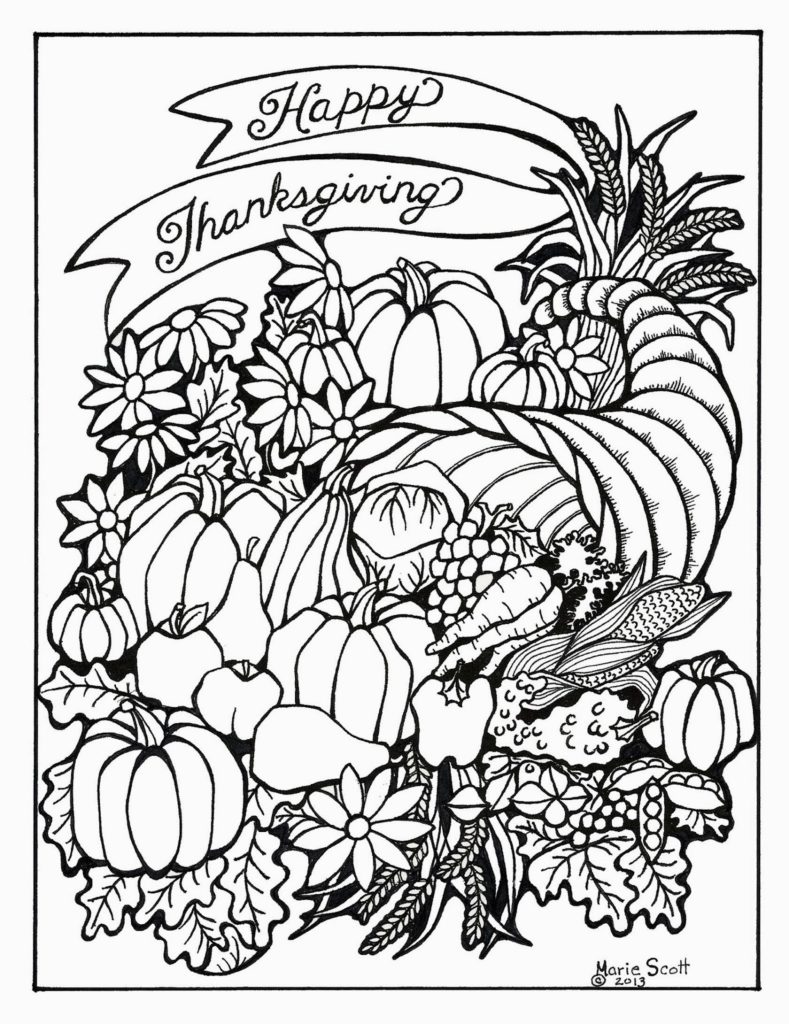 27 Festive Thanksgiving Coloring Pages Printable 18