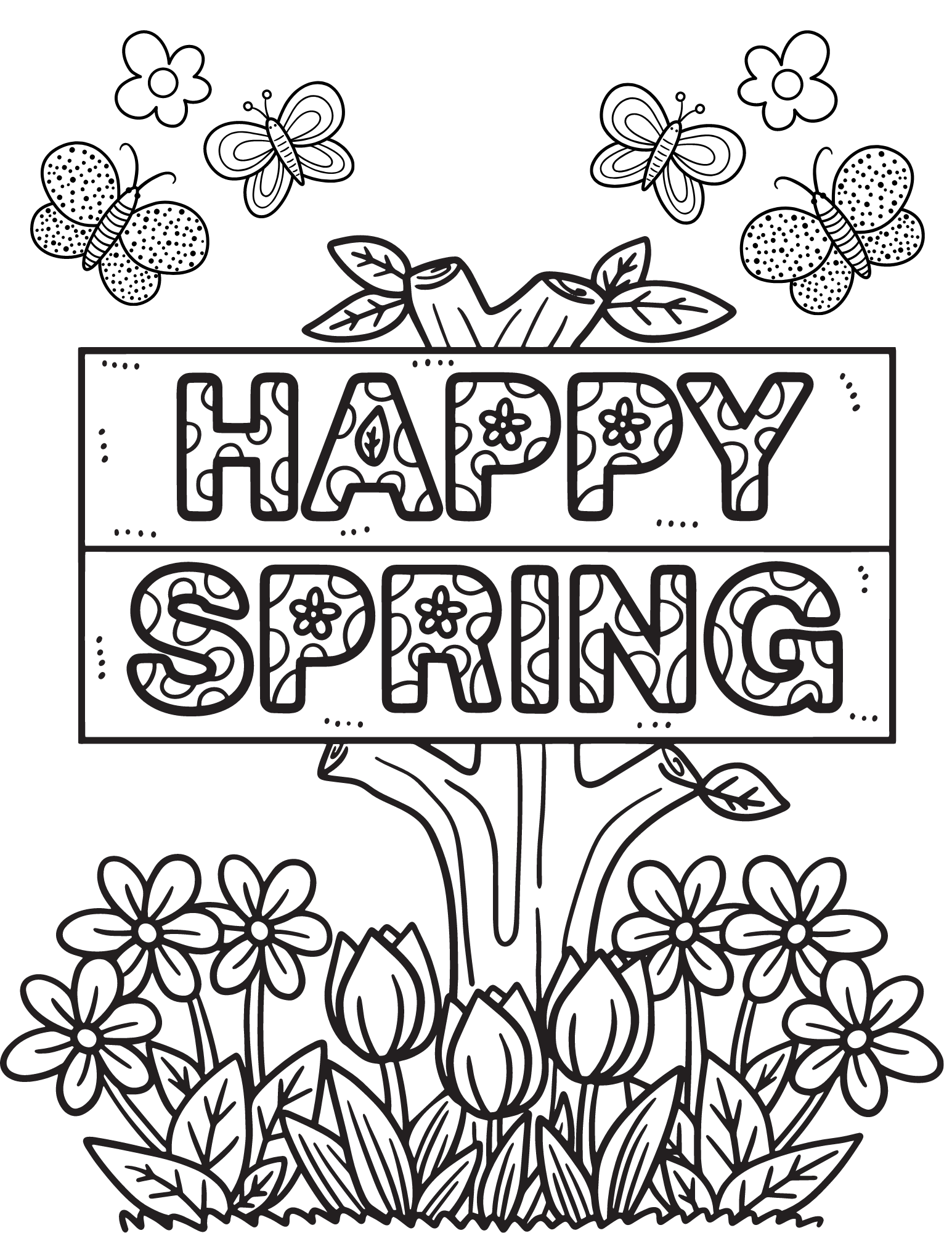 29 Fresh Spring Coloring Pages Printable 1