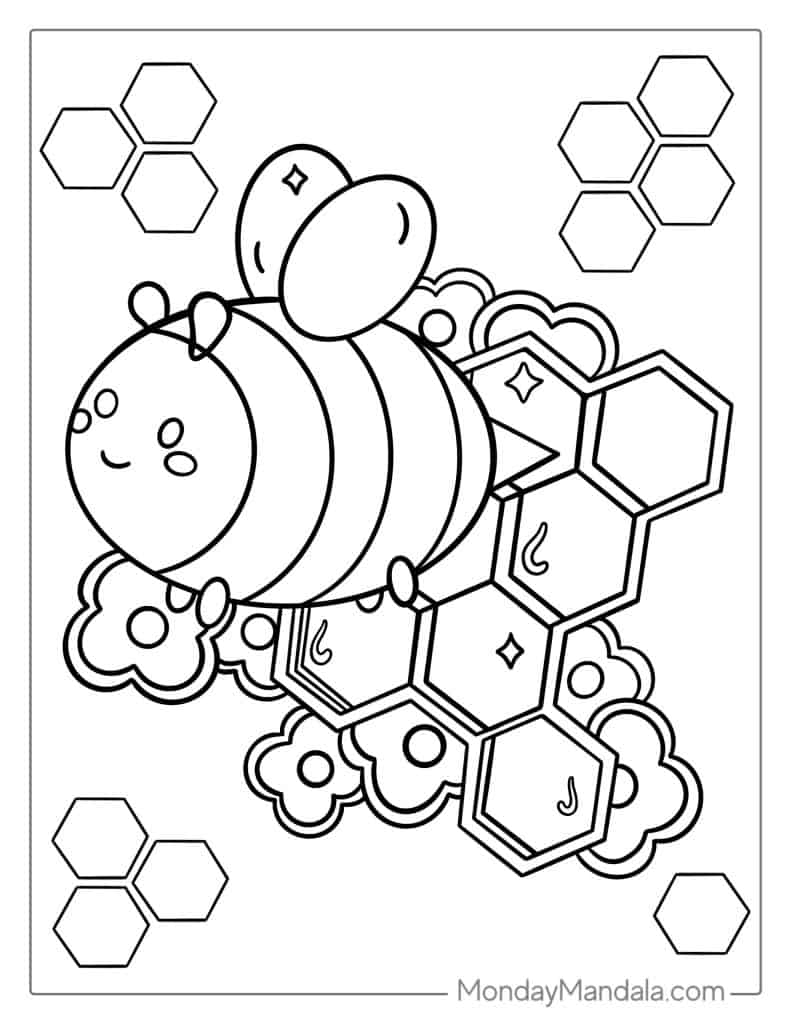 30 Busy Bee Coloring Pages Printable 10