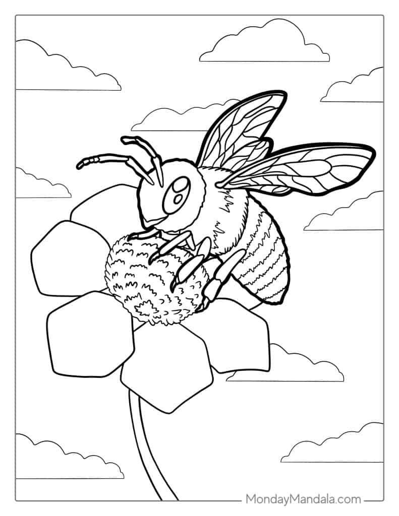 30 Busy Bee Coloring Pages Printable 15