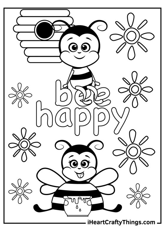 30 Busy Bee Coloring Pages Printable 7