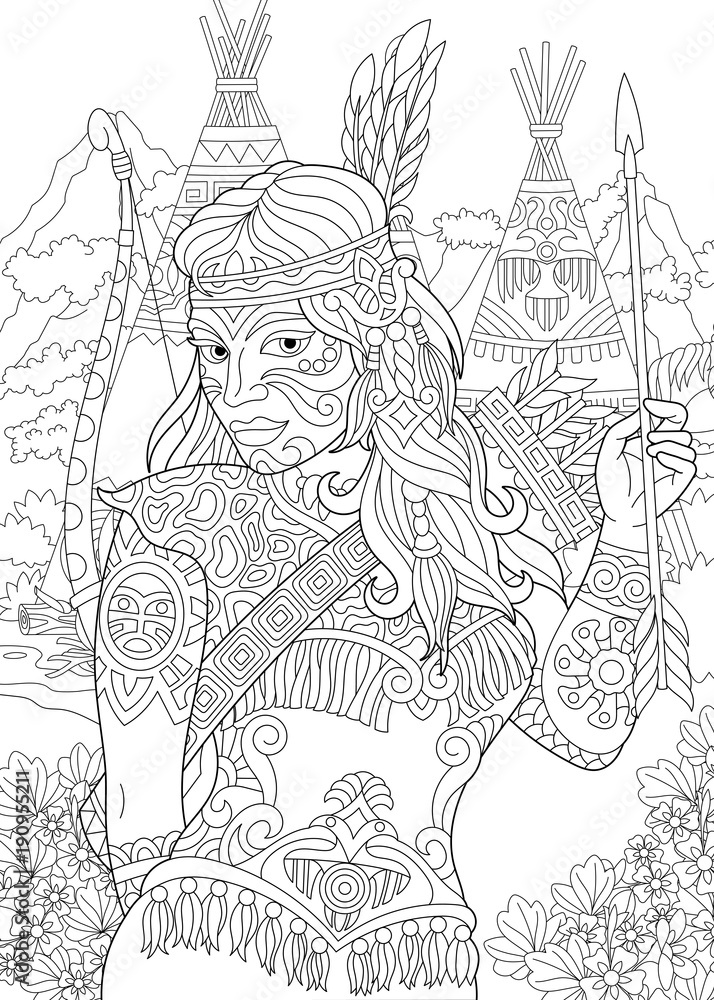 31 Cultural Native American Coloring Pages Printable 20