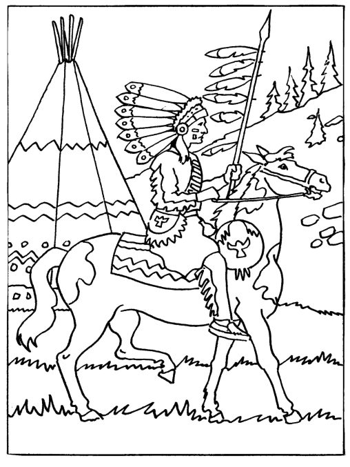 31 Cultural Native American Coloring Pages Printable 24