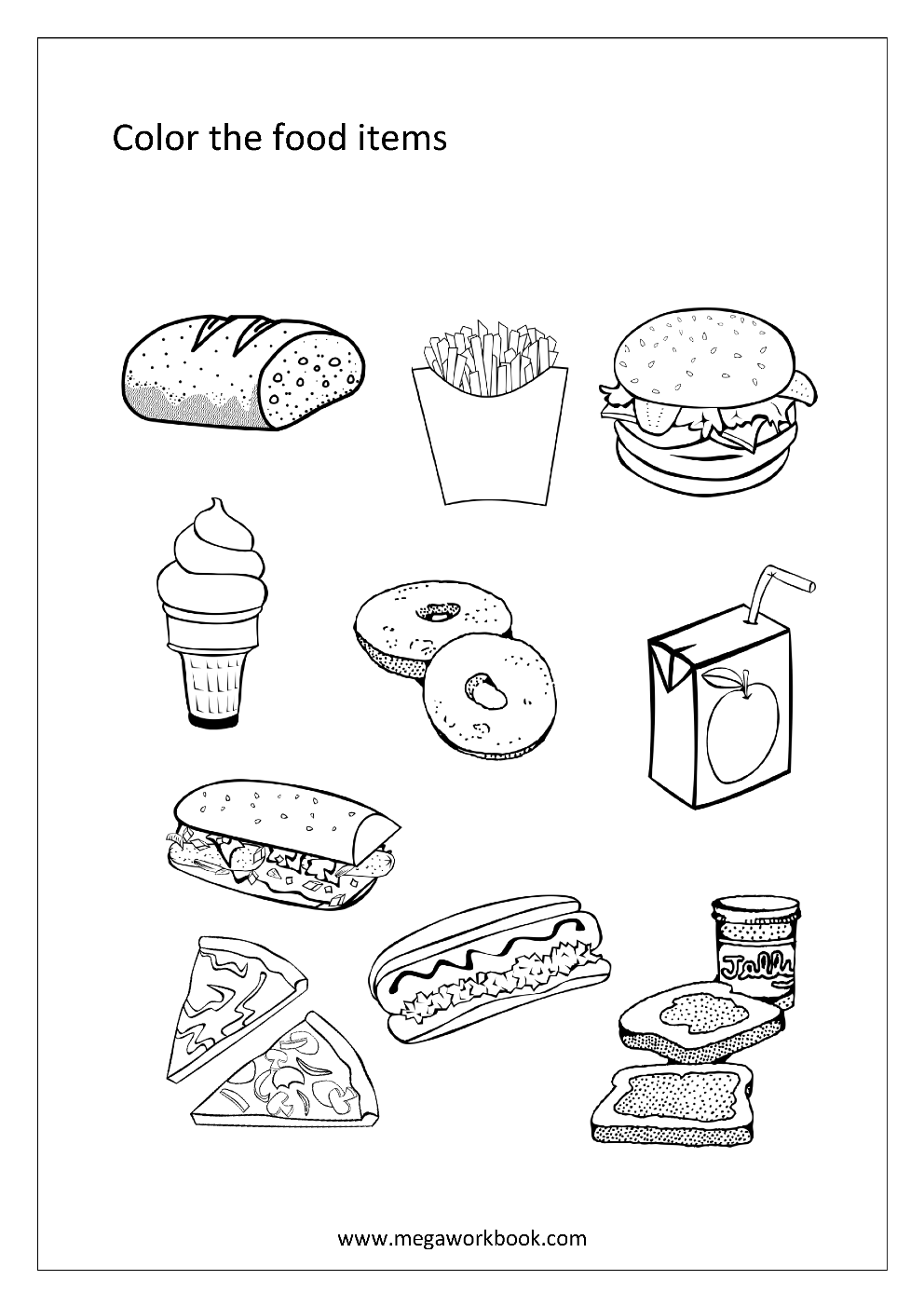 31 Delectable Food Coloring Pages Printable 13