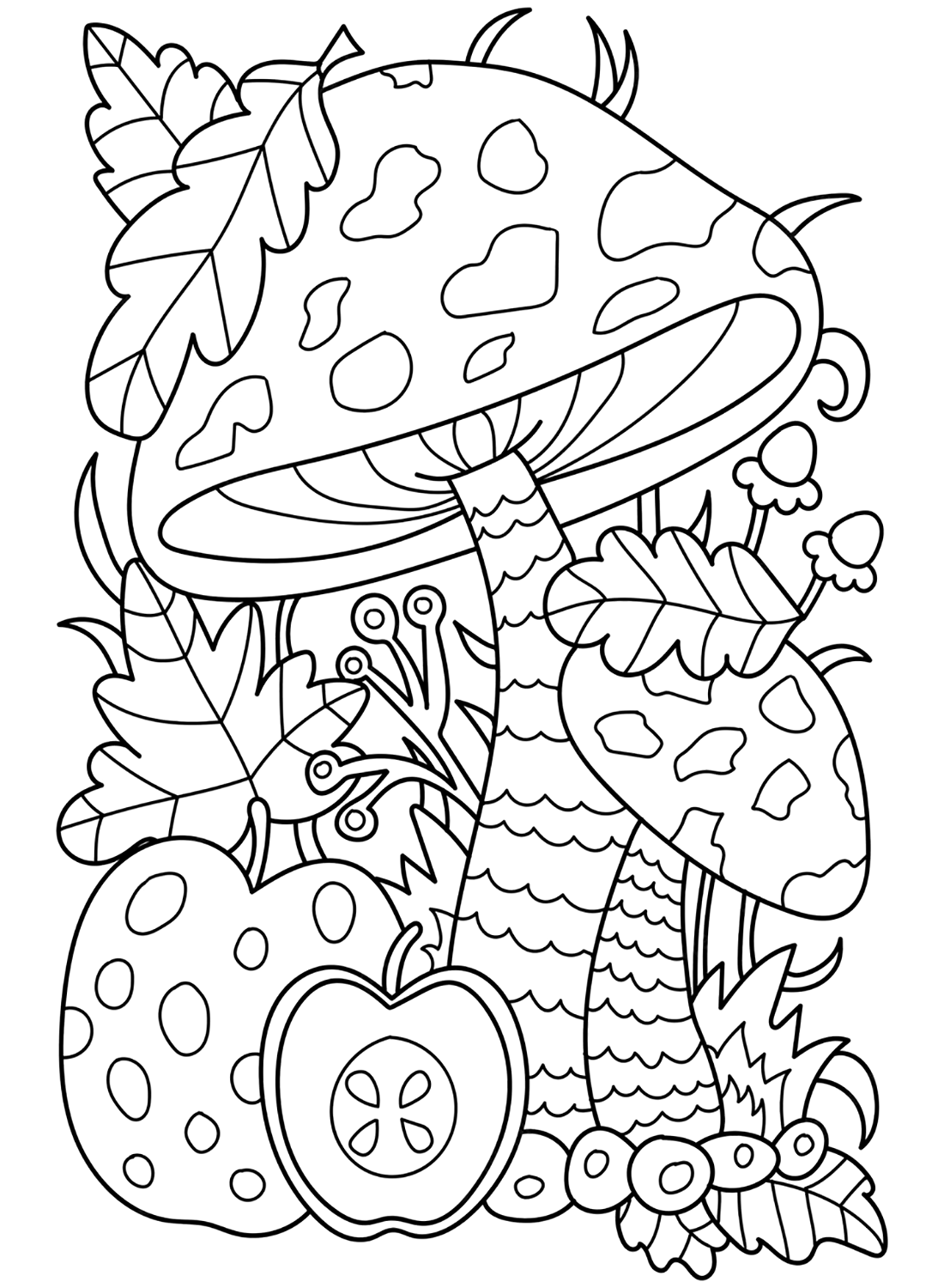 31 Whimsical Mushroom Coloring Pages Printable 14