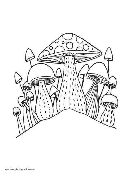 31 Whimsical Mushroom Coloring Pages Printable 17