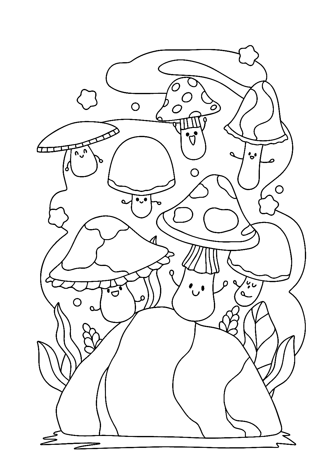 31 Whimsical Mushroom Coloring Pages Printable 19