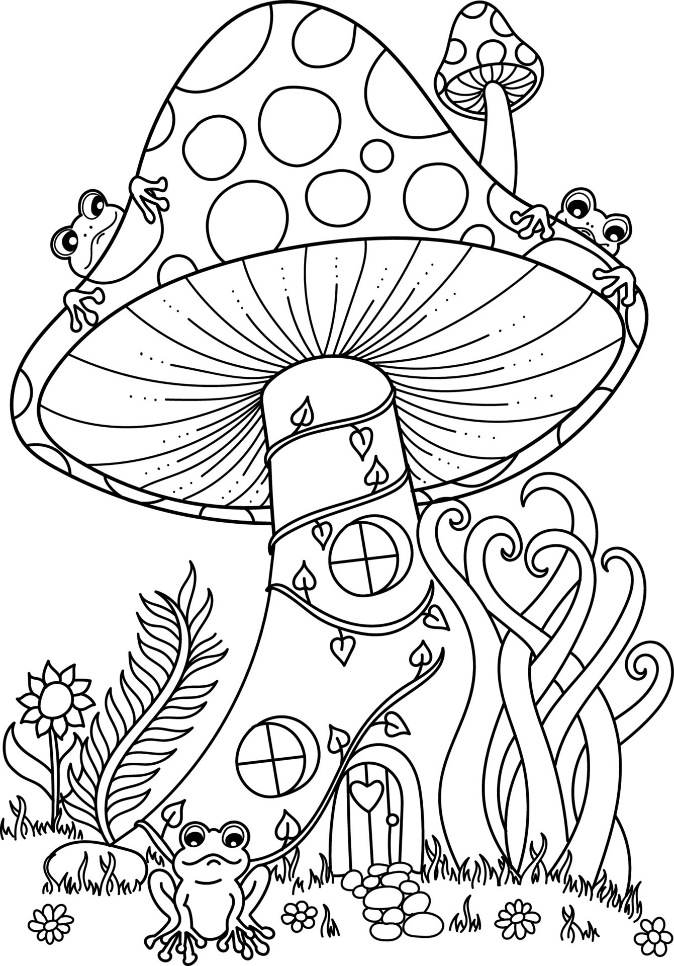 31 Whimsical Mushroom Coloring Pages Printable 25