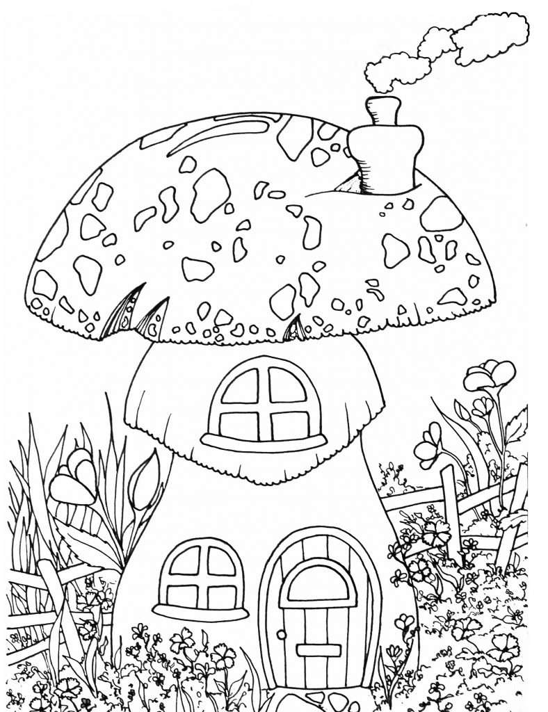 31 Whimsical Mushroom Coloring Pages Printable 30