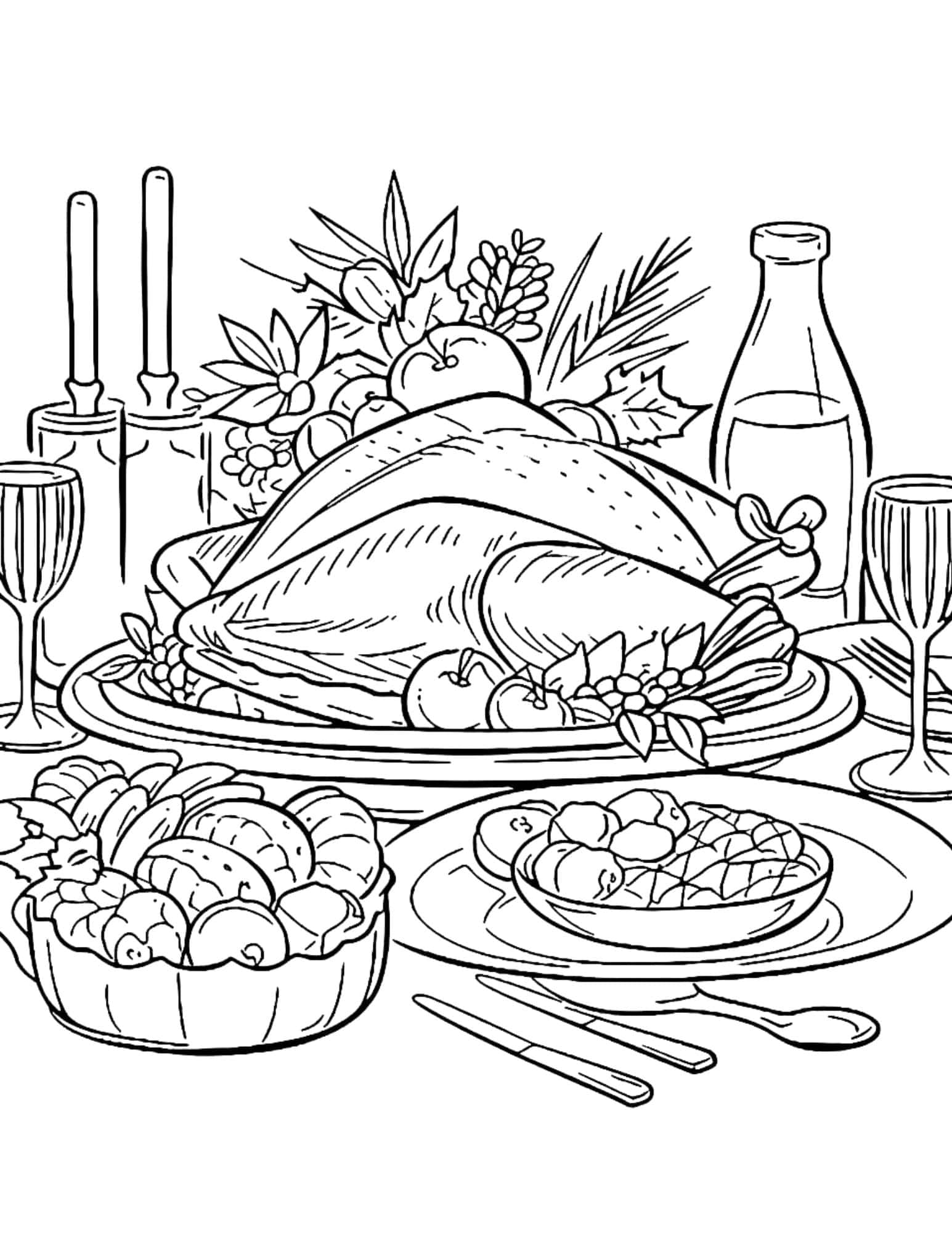 32 Joyous Thanksgiving Coloring Pages Printable 1