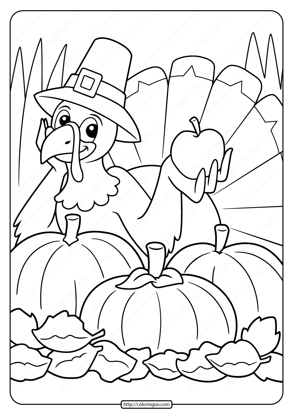 32 Joyous Thanksgiving Coloring Pages Printable 3