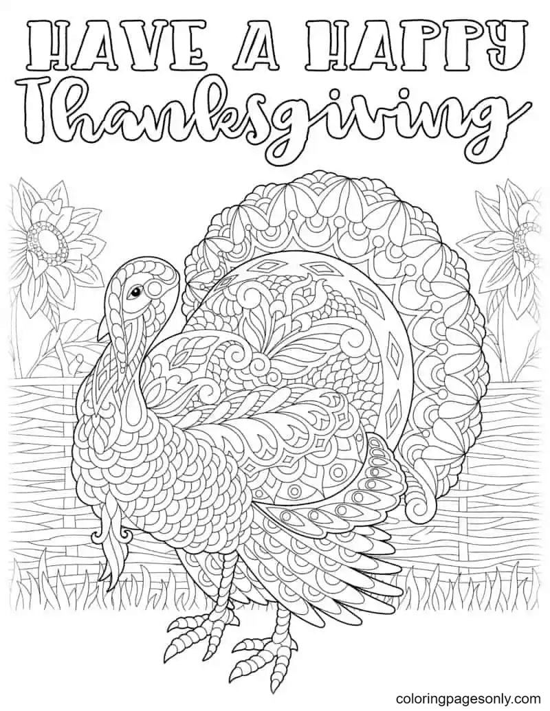 32 Joyous Thanksgiving Coloring Pages Printable 34