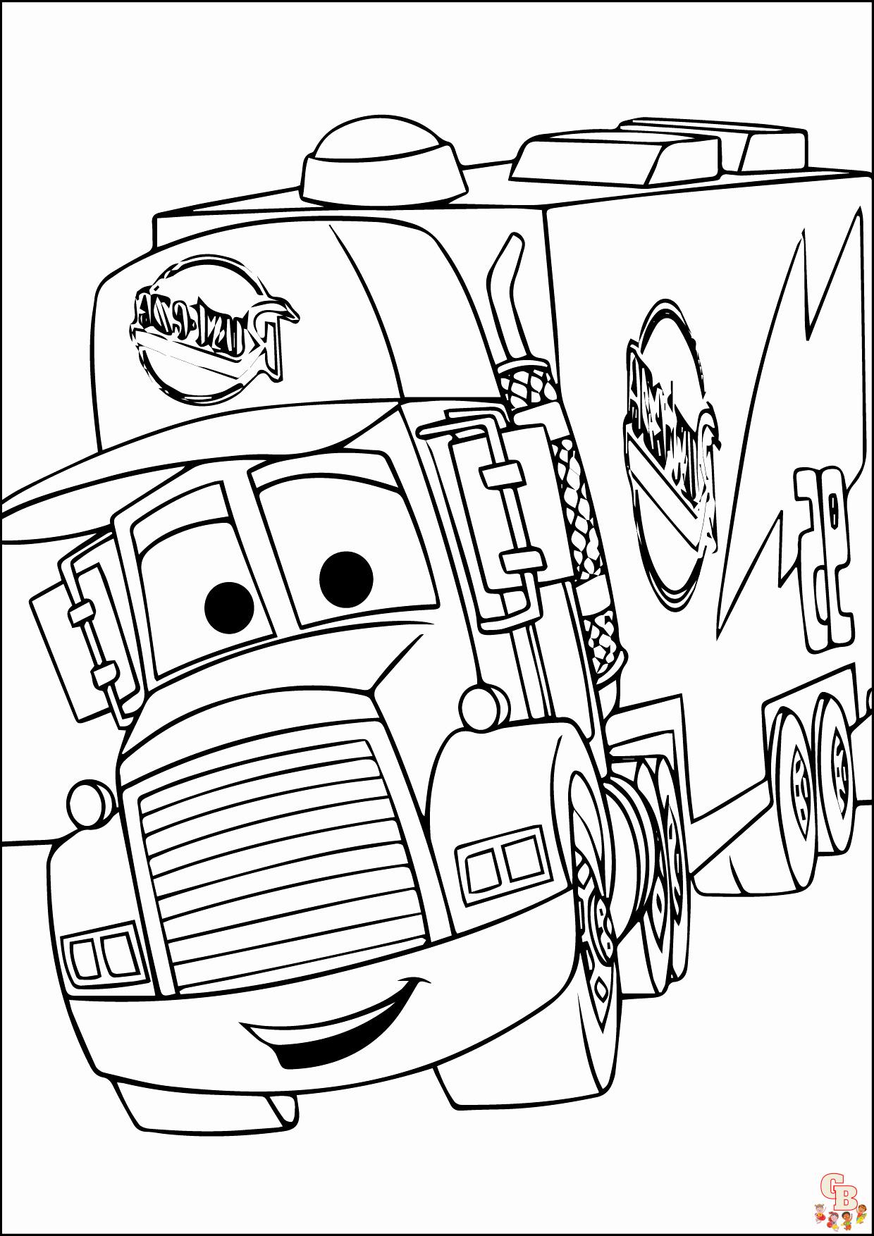 33 Colorful Disney Cars Coloring Pages Printable 1