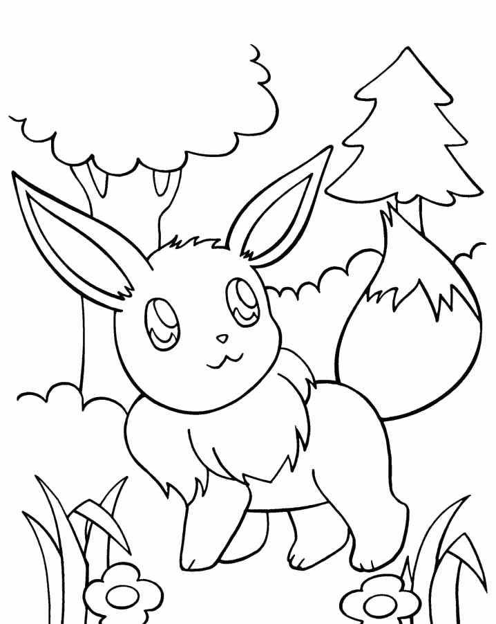 33 Cuddly Eevee Pokemon Coloring Pages Printable 13