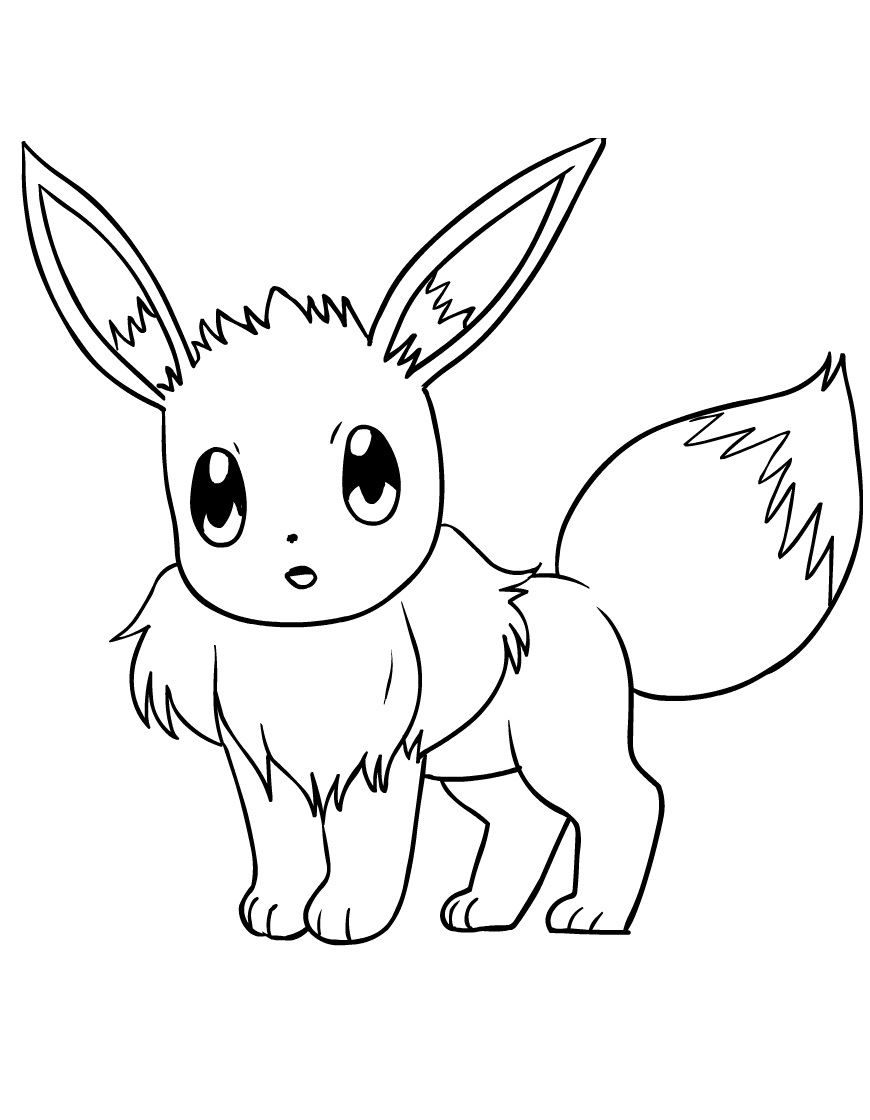 33 Cuddly Eevee Pokemon Coloring Pages Printable 15