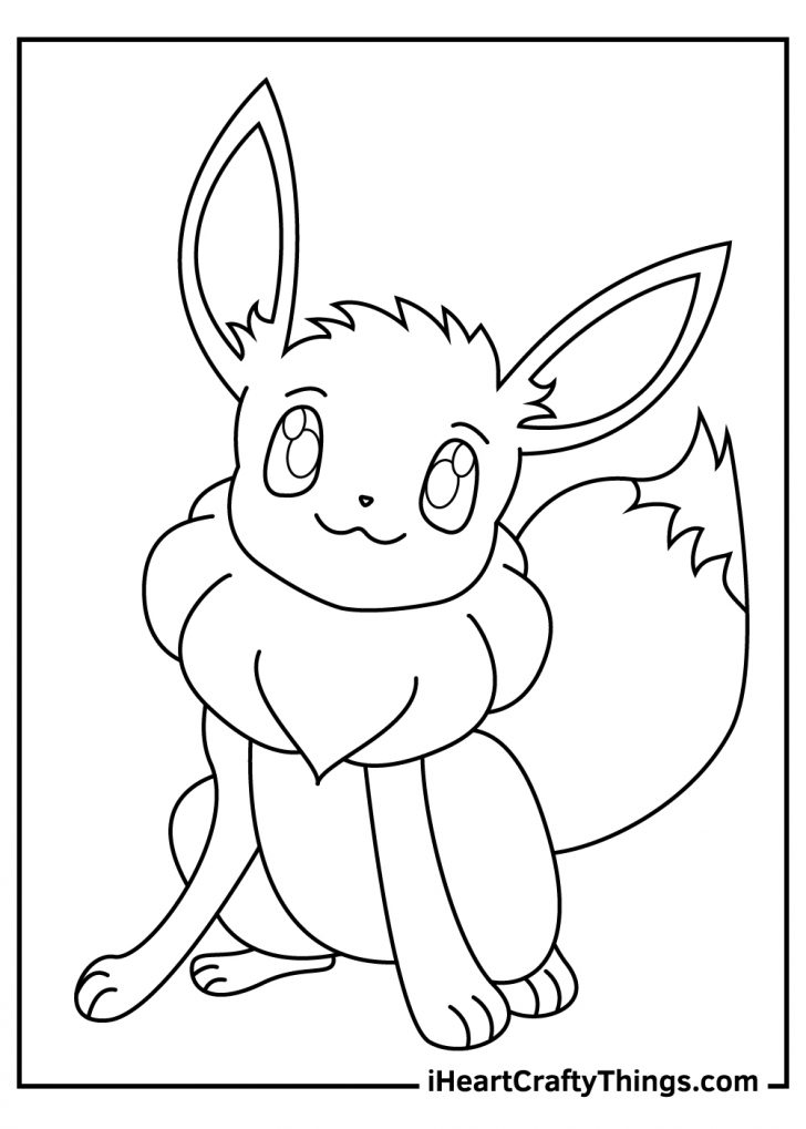 33 Cuddly Eevee Pokemon Coloring Pages Printable 18