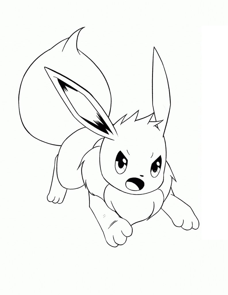 33 Cuddly Eevee Pokemon Coloring Pages Printable 31