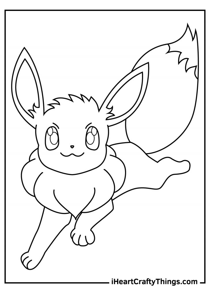 33 Cuddly Eevee Pokemon Coloring Pages Printable 4