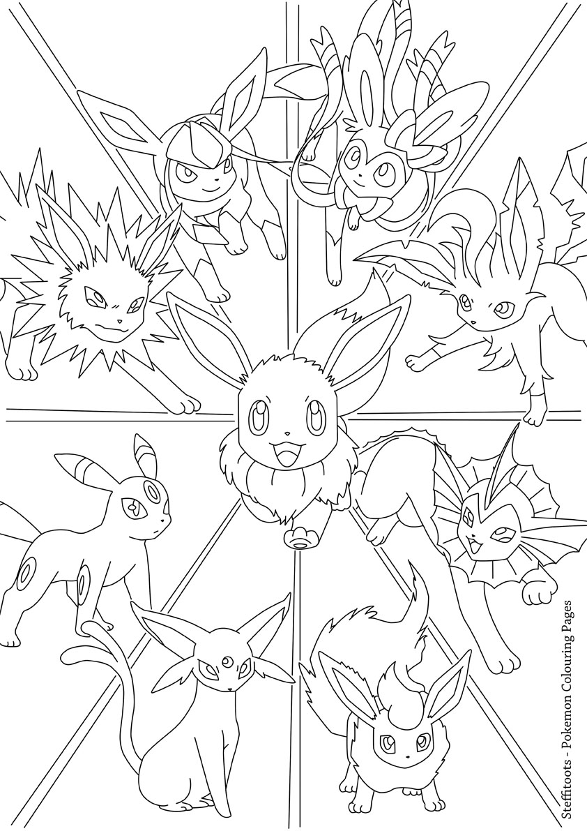 33 Cuddly Eevee Pokemon Coloring Pages Printable 5