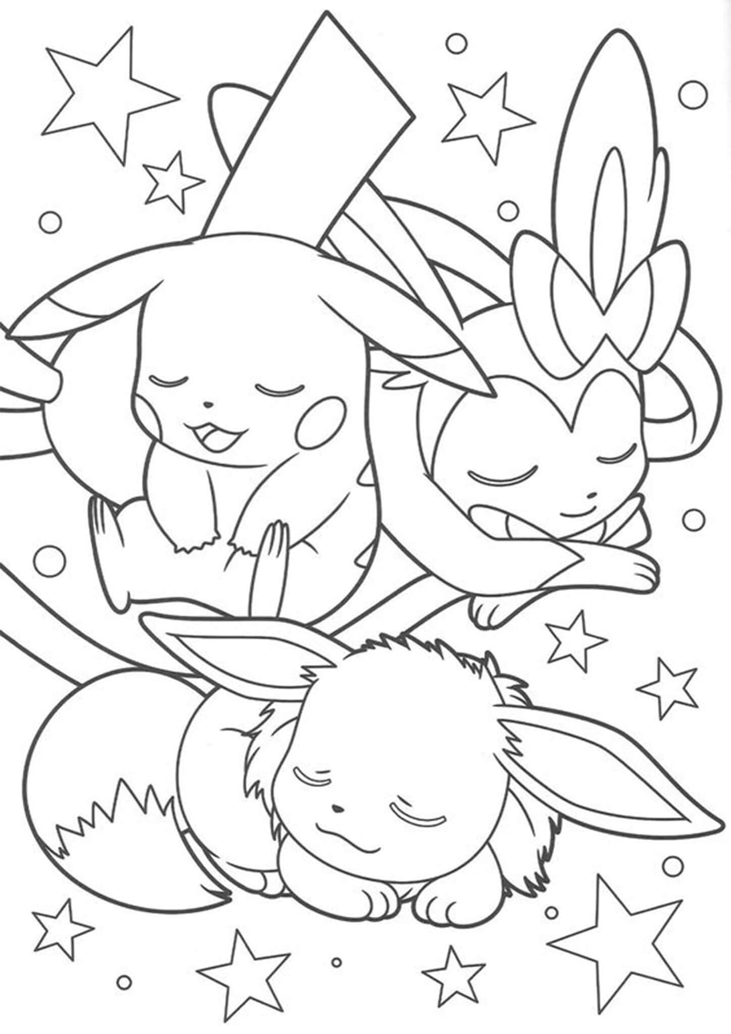 33 Cuddly Eevee Pokemon Coloring Pages Printable 6