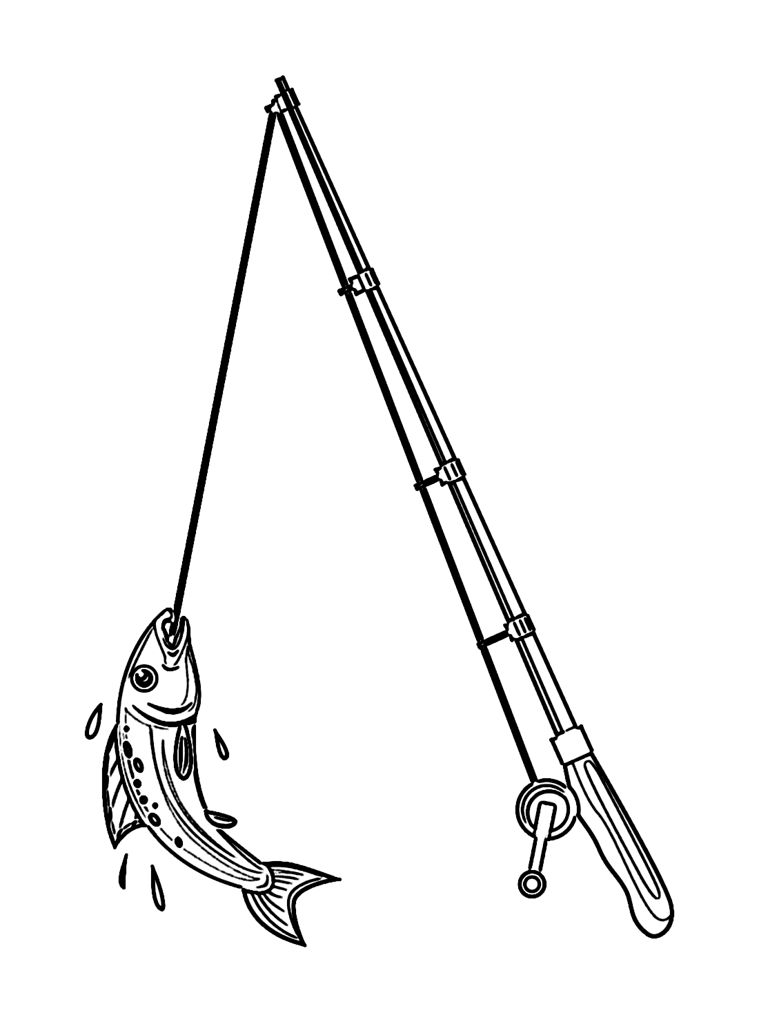 34 Creative Fishing Pole Coloring Pages Printable 3