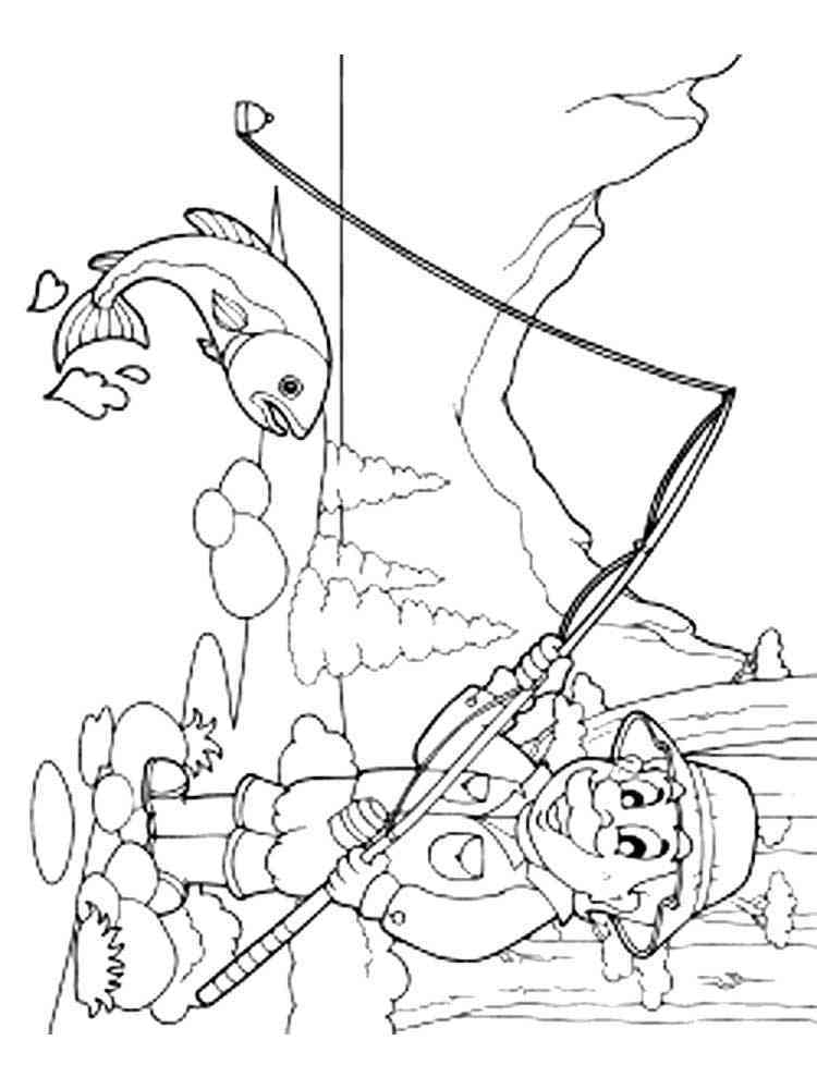 34 Creative Fishing Pole Coloring Pages Printable 4