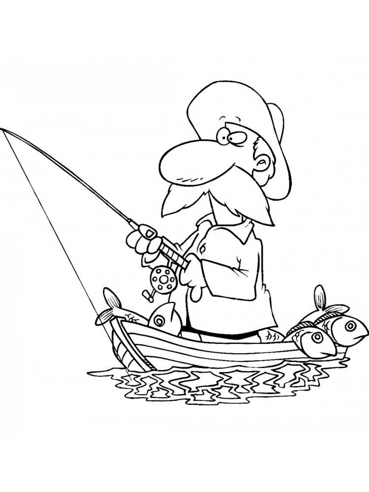 34 Creative Fishing Pole Coloring Pages Printable 5