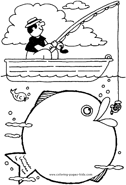 34 Creative Fishing Pole Coloring Pages Printable 6