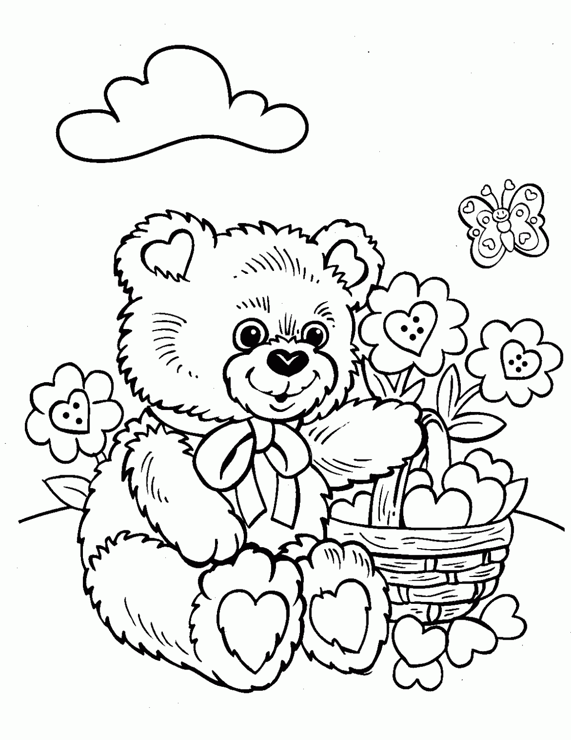 37 Cuddly Teddy Bear Coloring Pages Printable 3