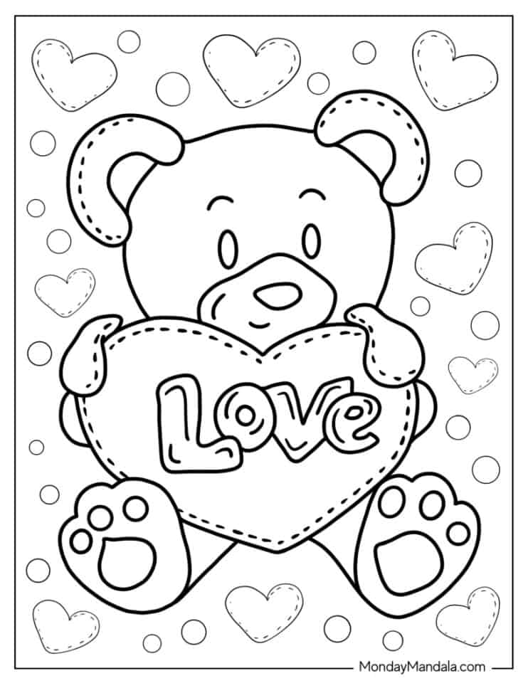 37 Cuddly Teddy Bear Coloring Pages Printable 30