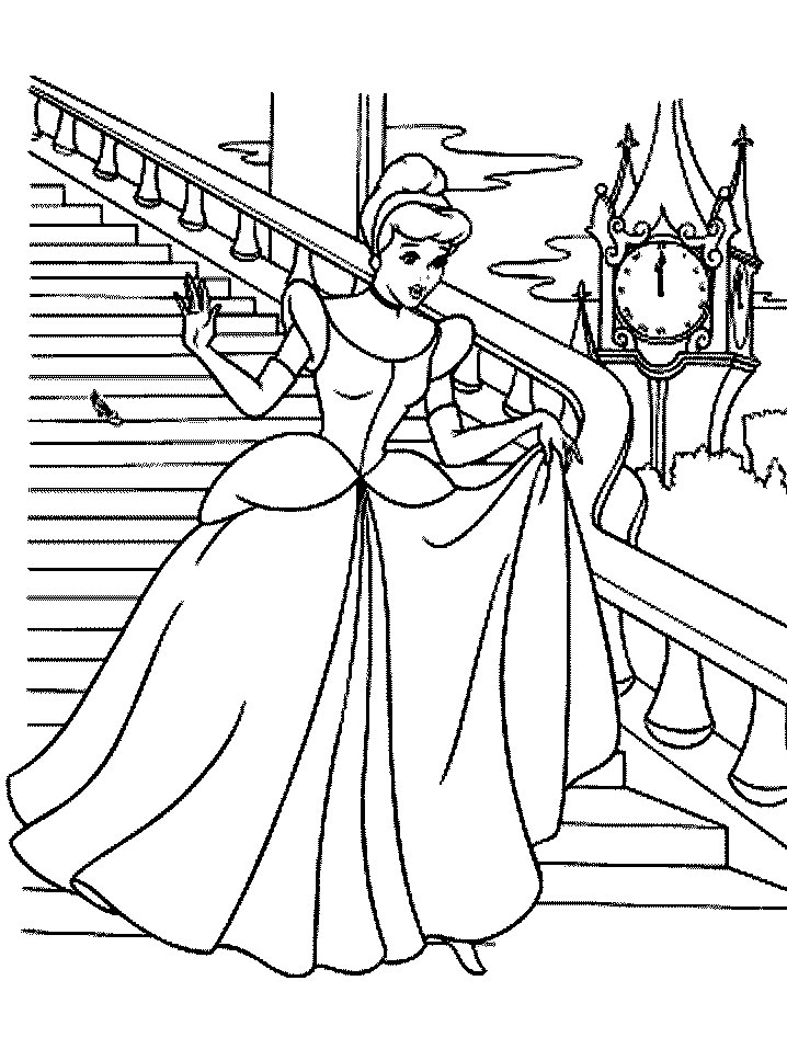 58 Cinderella Coloring Pages for Kids Printable 12