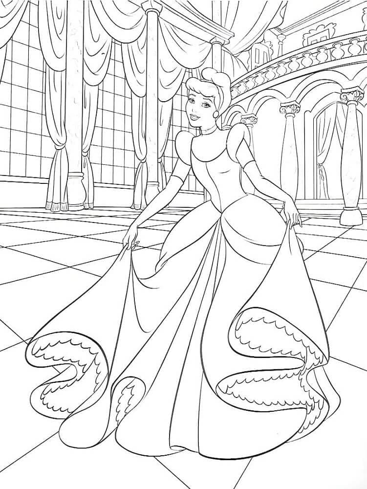 58 Cinderella Coloring Pages for Kids Printable 16