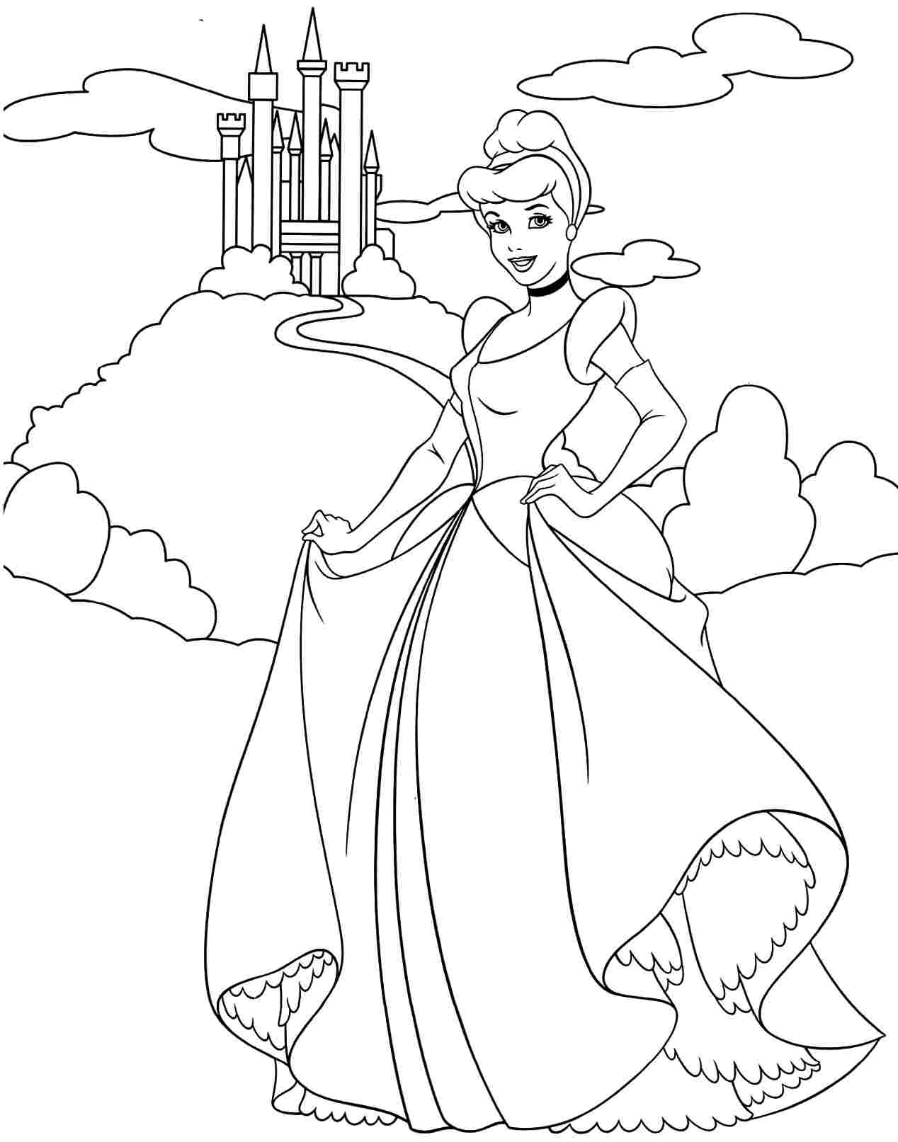 58 Cinderella Coloring Pages for Kids Printable 18