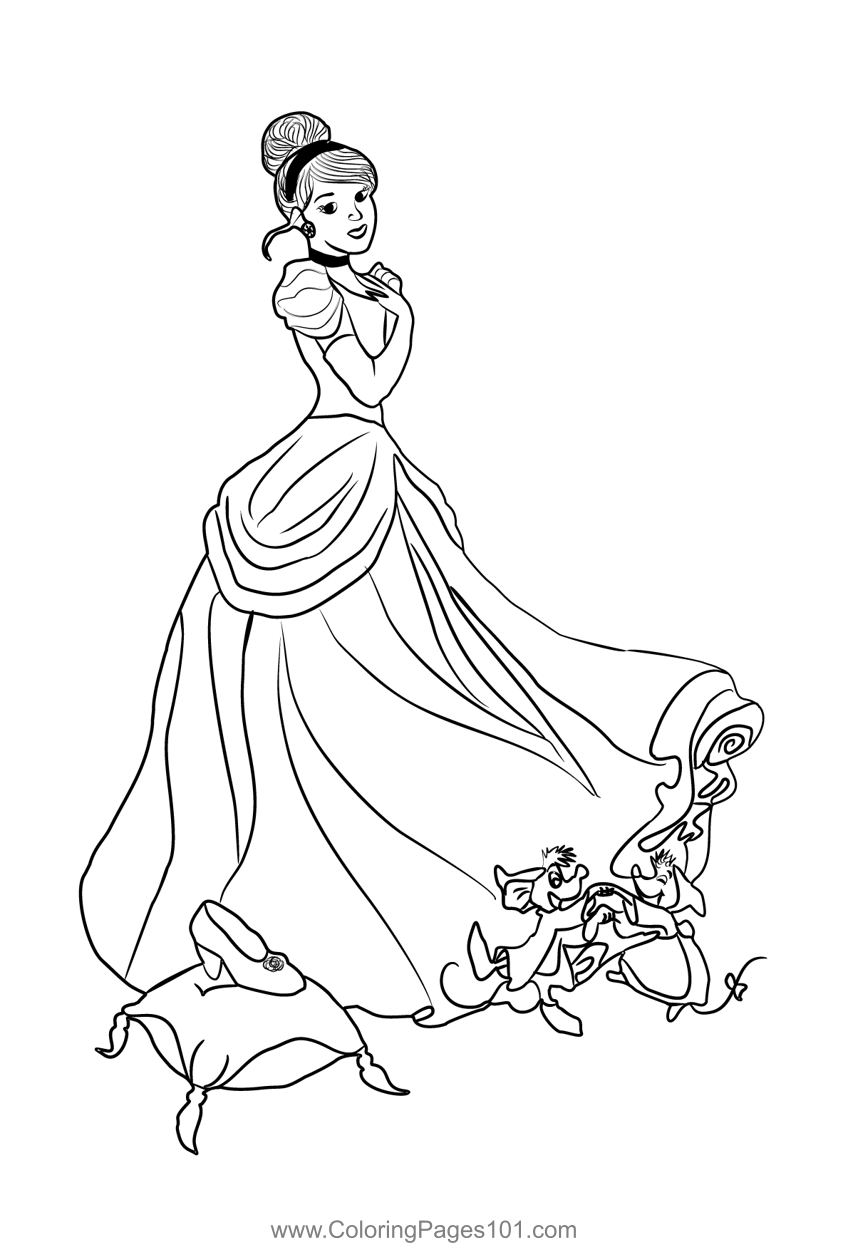 58 Cinderella Coloring Pages for Kids Printable 29