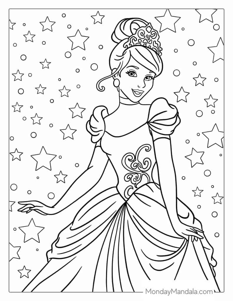 58 Cinderella Coloring Pages for Kids Printable 36