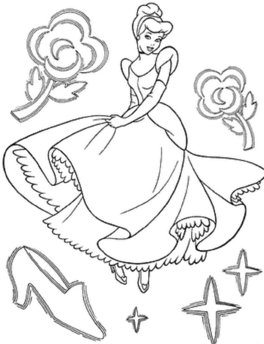 58 Cinderella Coloring Pages for Kids Printable 4