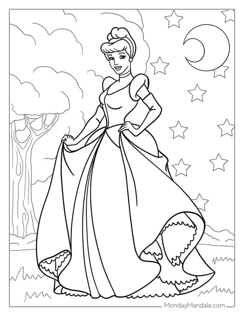 58 Cinderella Coloring Pages for Kids Printable 49