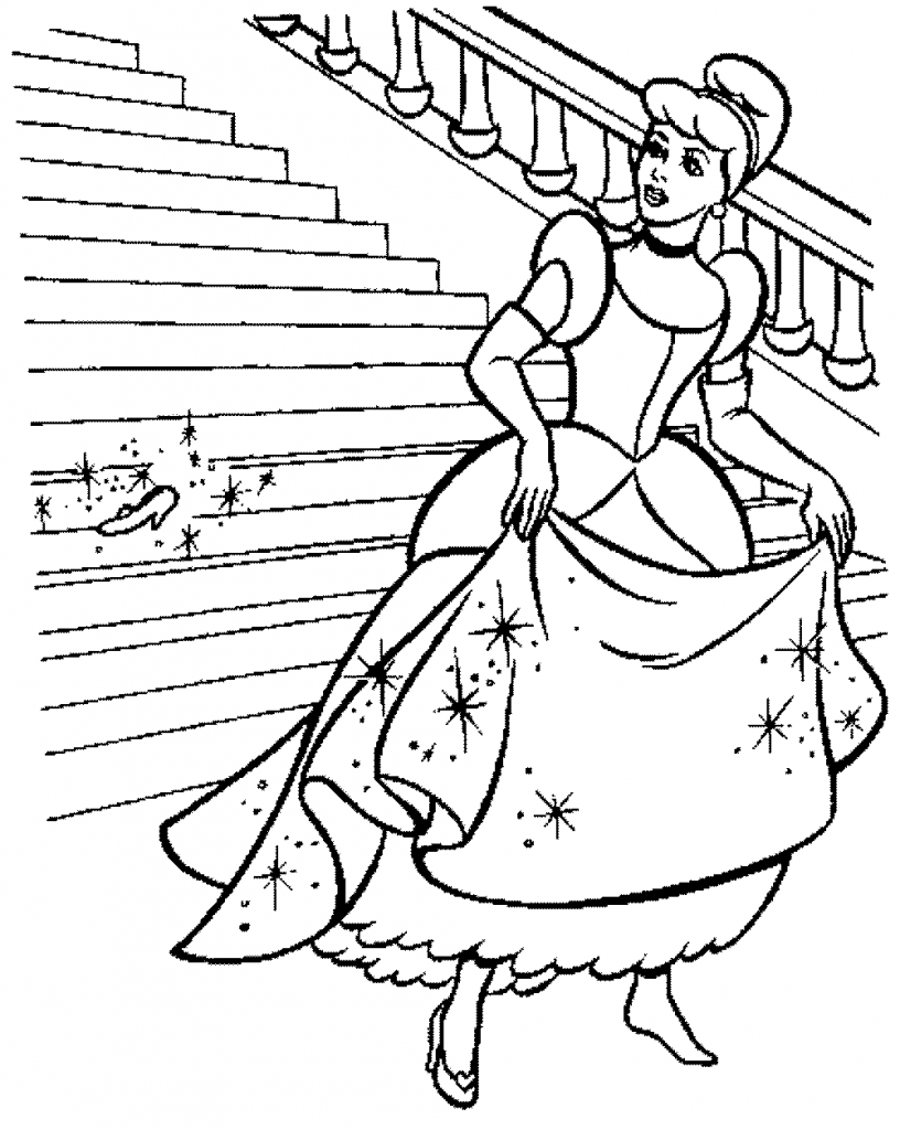 58 Cinderella Coloring Pages for Kids Printable 5