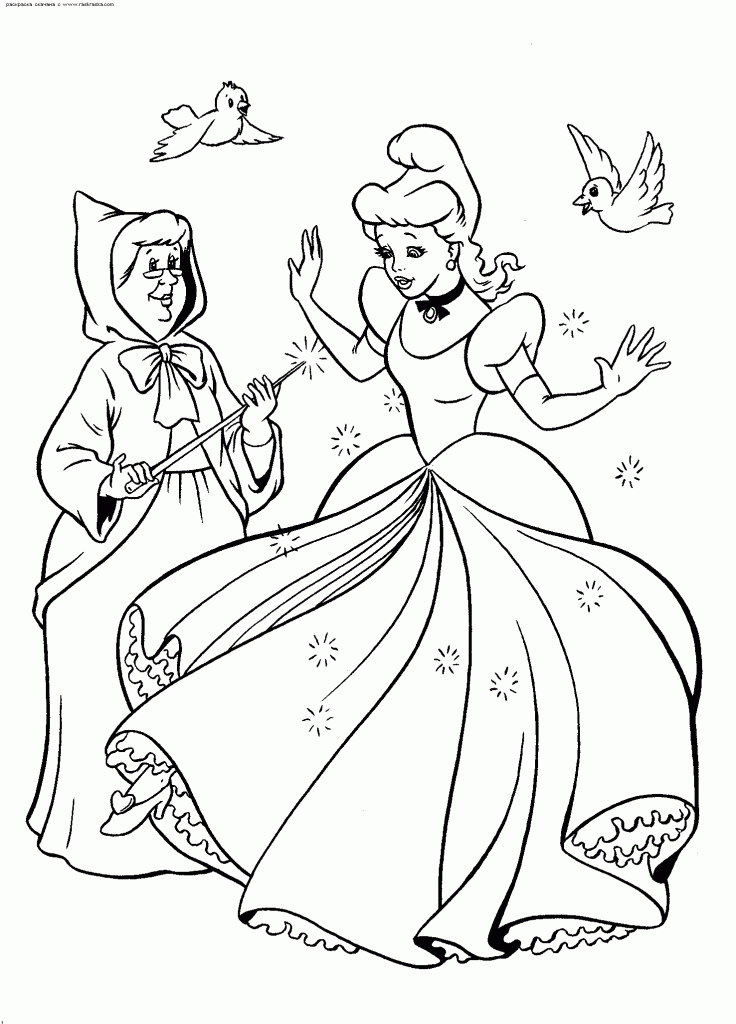 58 Cinderella Coloring Pages for Kids Printable 55