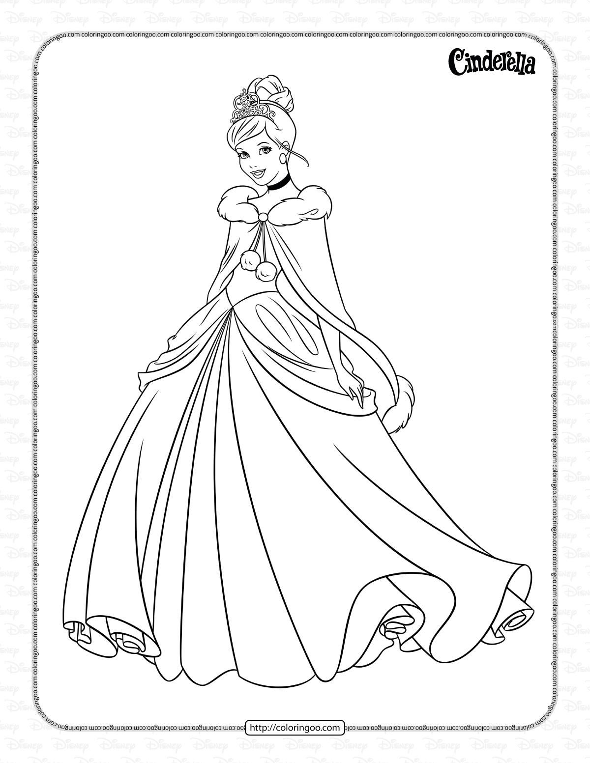 58 Cinderella Coloring Pages for Kids Printable 56