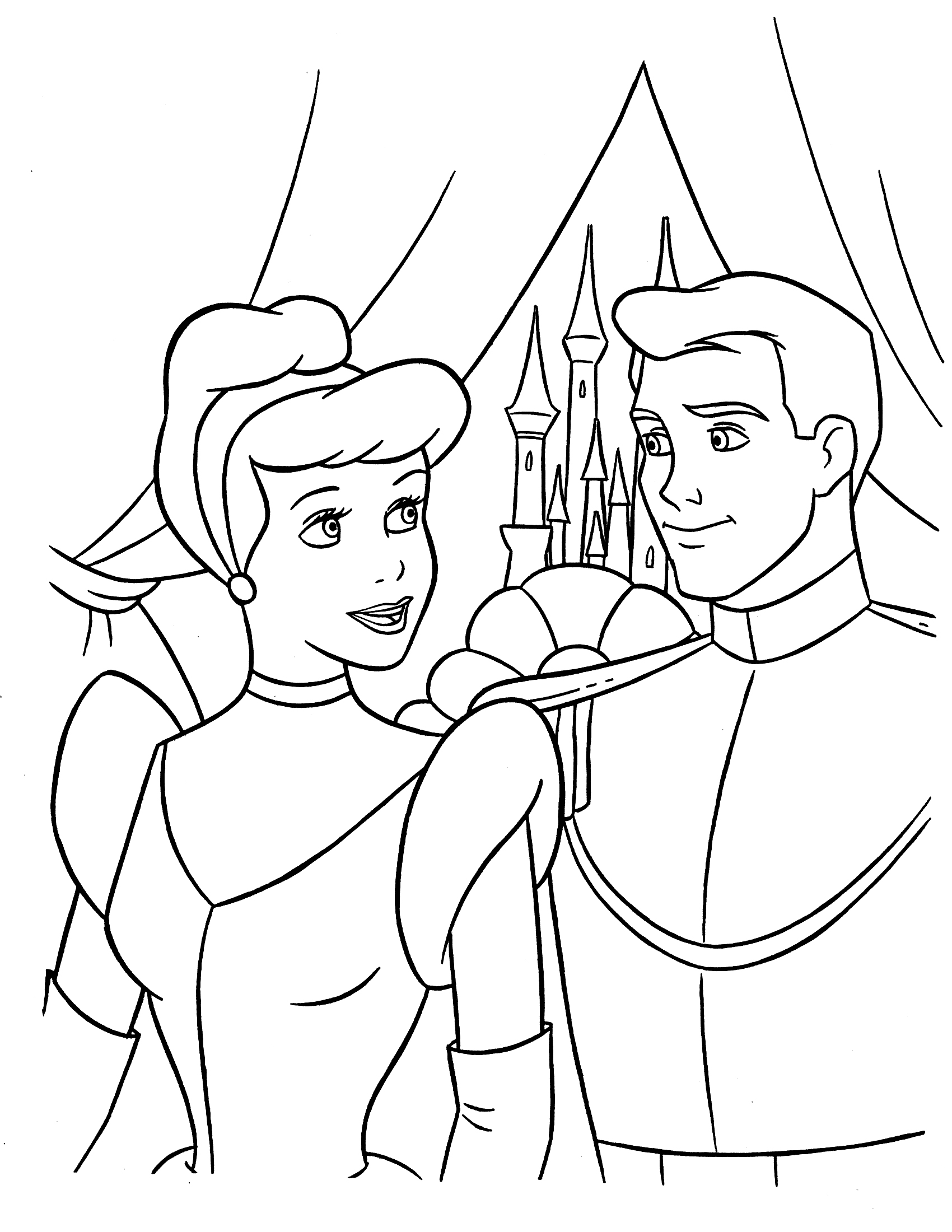 58 Cinderella Coloring Pages for Kids Printable 7