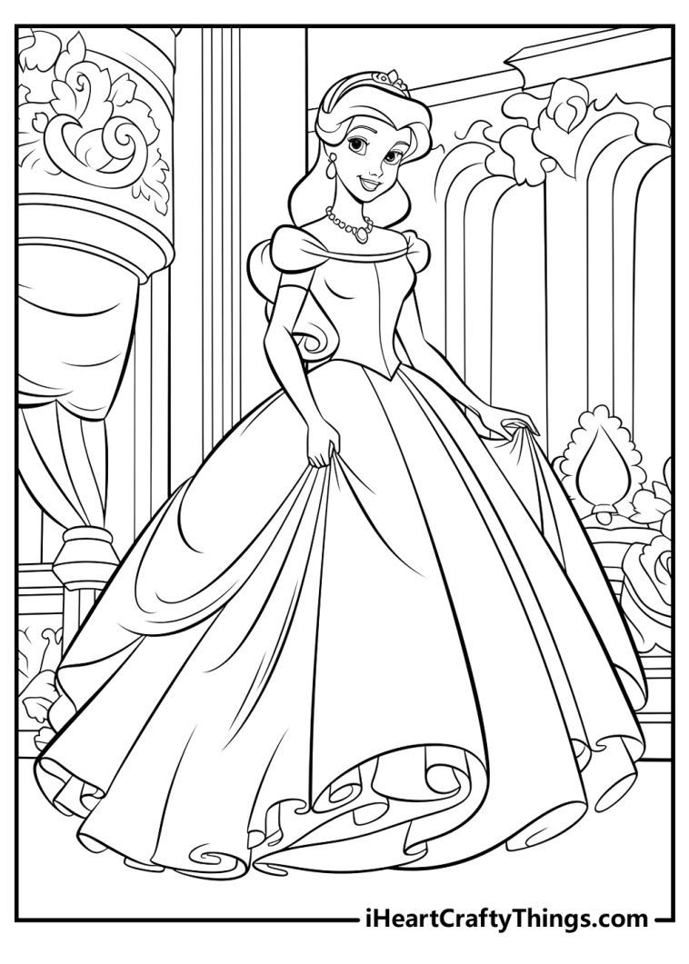 58 Cinderella Coloring Pages for Kids Printable 8