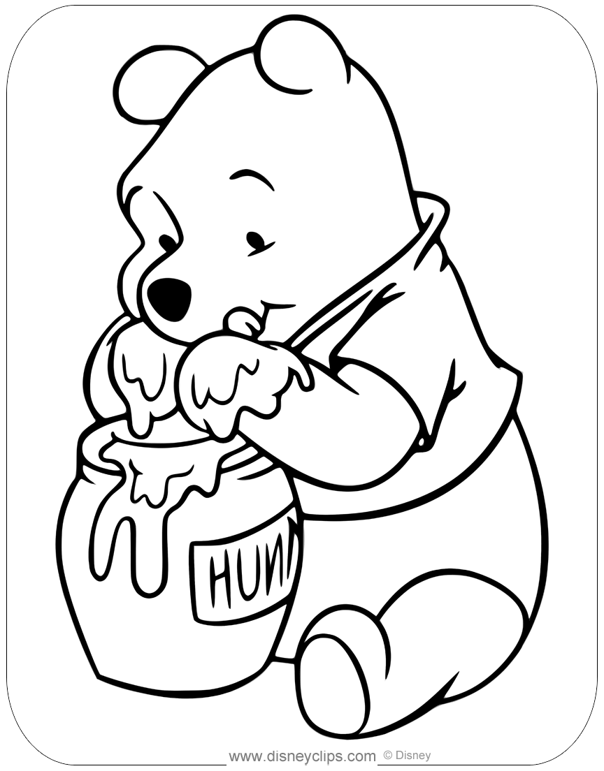 72 Winnie The Pooh Coloring Pages for Kids Printable 14