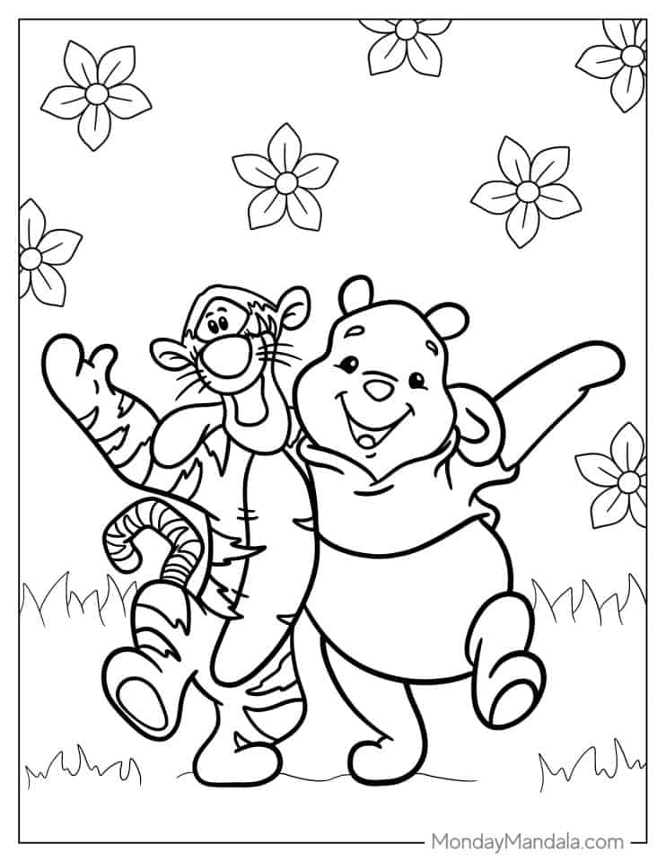 72 Winnie The Pooh Coloring Pages for Kids Printable 23