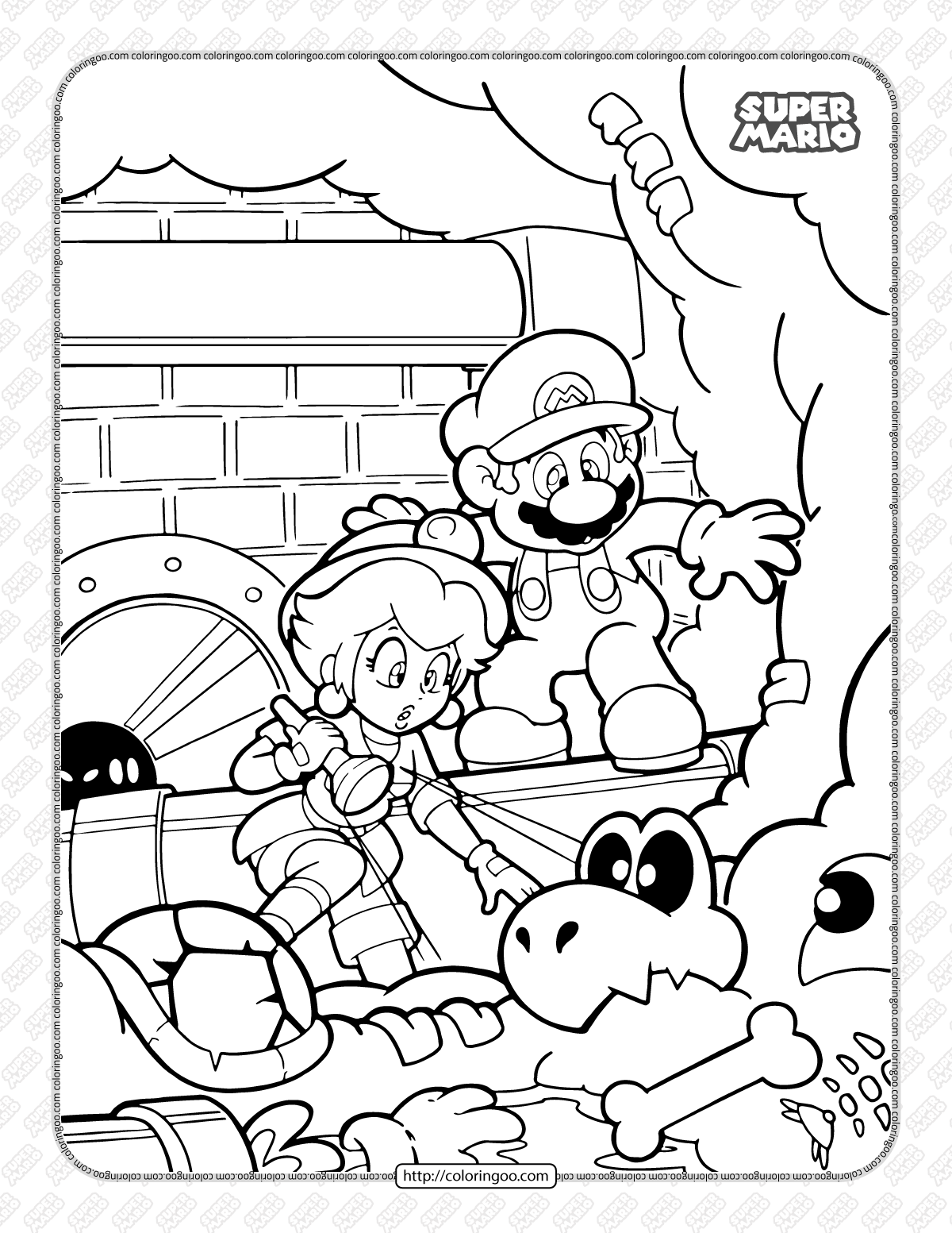 73 Mario Coloring Pages for Kids Printable 7